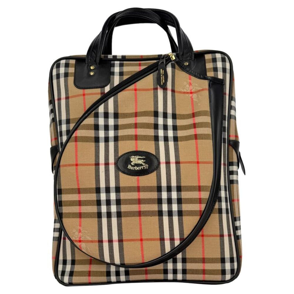 Burberry Nova Check Tennis Bag in Beige Canvas